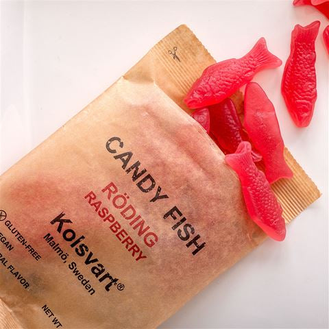 Kolsvart Sour Raspberry Fish Candy