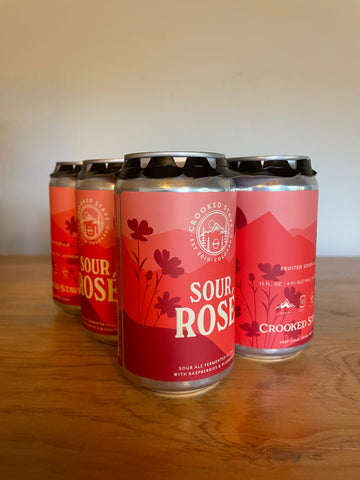 Crooked Stave 'Sour Rose' Sour Wild Ale Fermented in Oak with Raspberries & Blueberries (6 pack of 12oz cans)