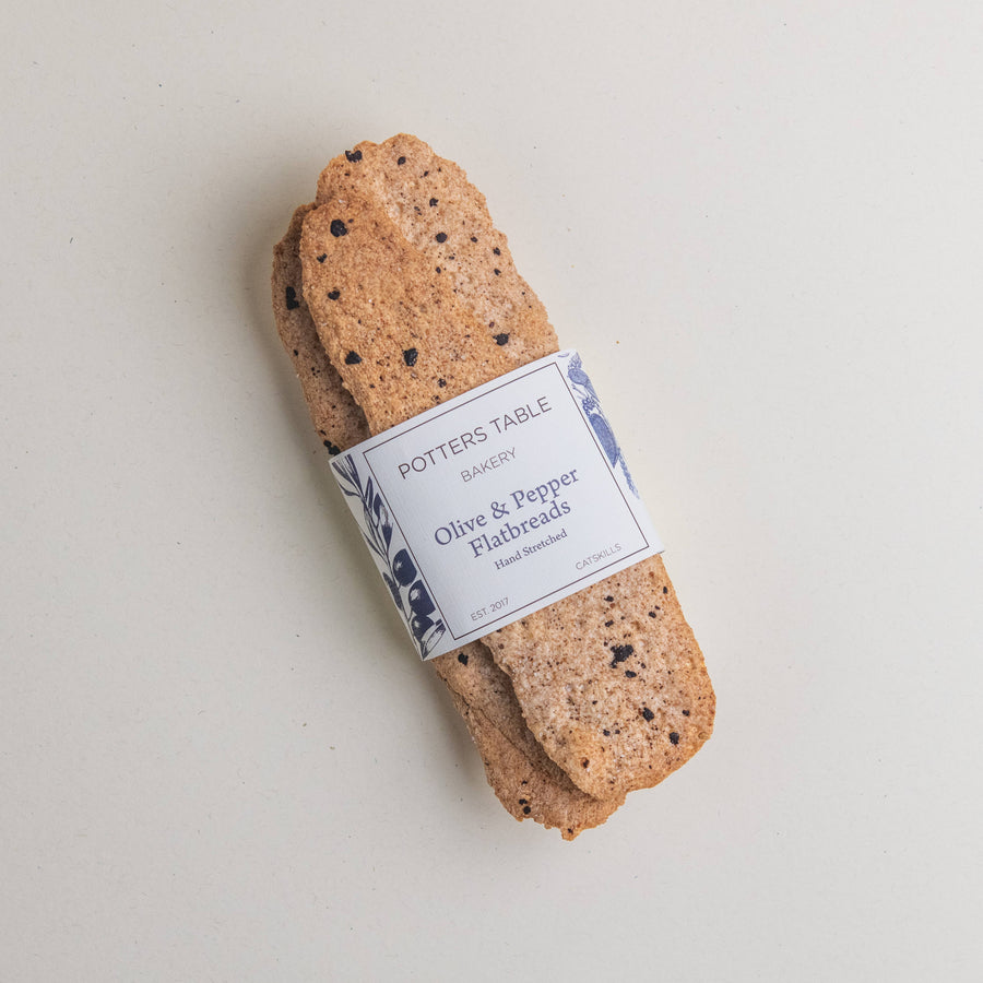 Potter's Table Cured Olive & Cracked Pepper Flatbreads