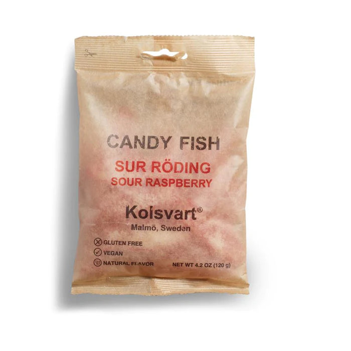 Kolsvart Sour Raspberry Fish Candy