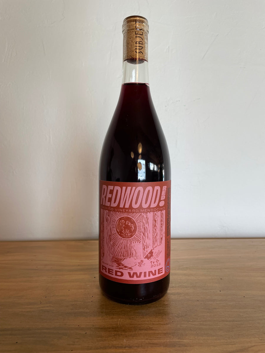 Bottle of 2022 Subject To Change ‘Redwood Red’ Red Blend