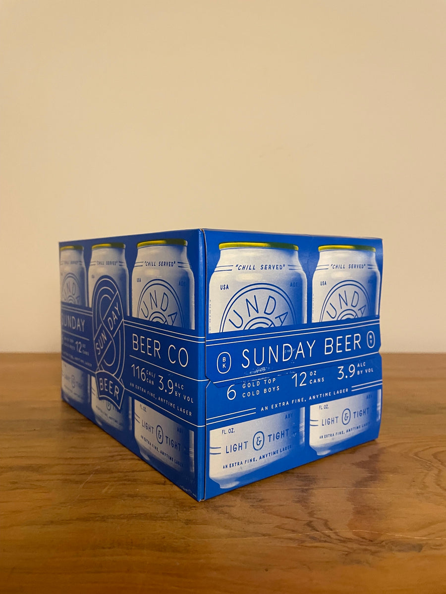 Six pack of Sunday Beer, Light And Tight, Lager
