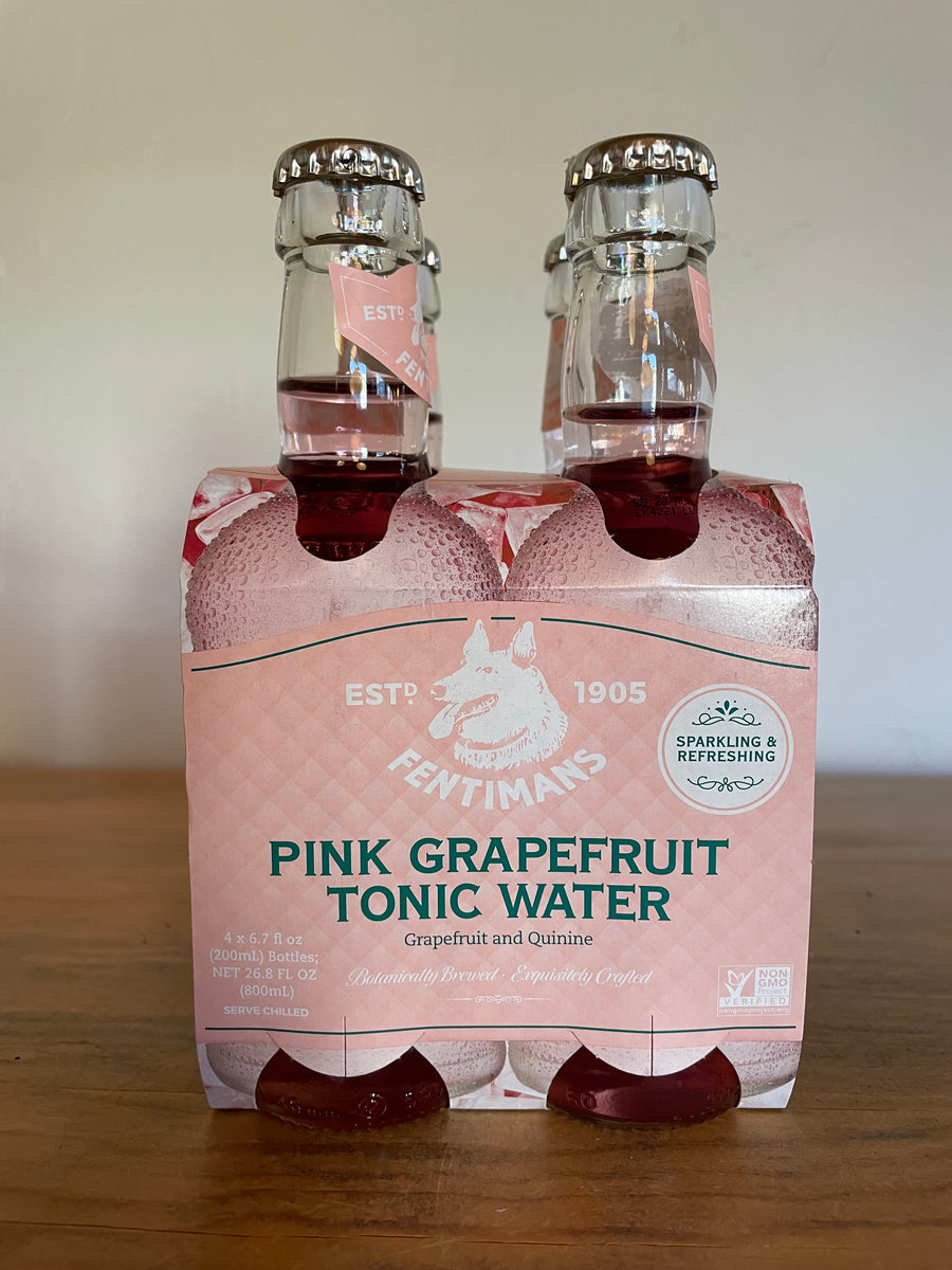 Four pack of Fentiman's Pink Grapefruit Tonic Water bottles 