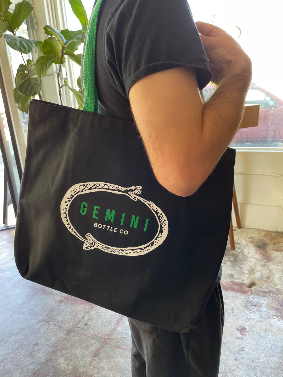 Gemini Bottle Co Canvas Black Tote