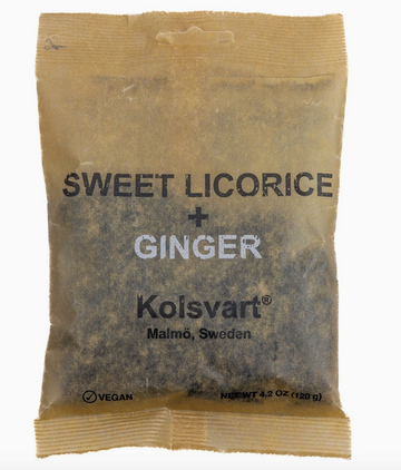 Kolsvart Sweet Licorice + Ginger Swedish Fish Candy