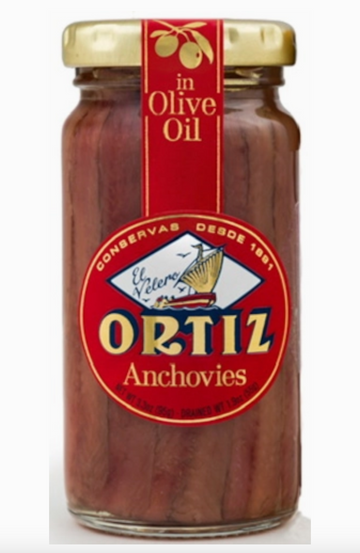 Jar of Ortiz Anchovies in Olive Oil