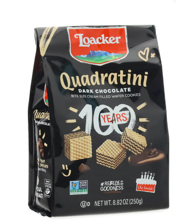 Loacker Quadratini 'Dark Chocolate' Wafer Cookies