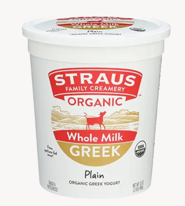 Straus Family Creamery Organic Yogurt Greek Whole Plain (32 oz)