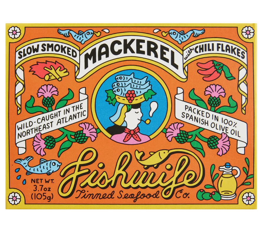 Fishwife Tinned Seafood Co. Slow Smoked Mackerel with Chili Flakes