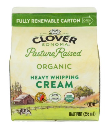 Clover Sonoma Organic Heavy Whipping Cream (Half Pint)