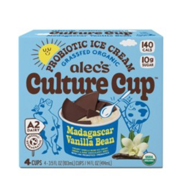 Alec's Ice Cream Organic 'Culture Cup' Madagascar Vanilla (4ct)