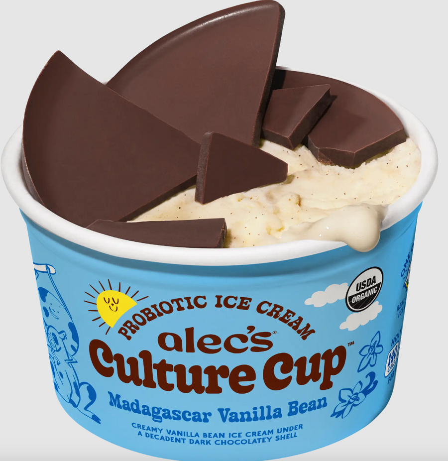 Alec's Ice Cream Organic 'Culture Cup' Madagascar Vanilla (4ct)