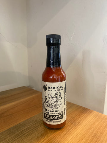 Bottle of Radical Family Farms Organic 'Fermented Chinese Chili' Hot Sauce