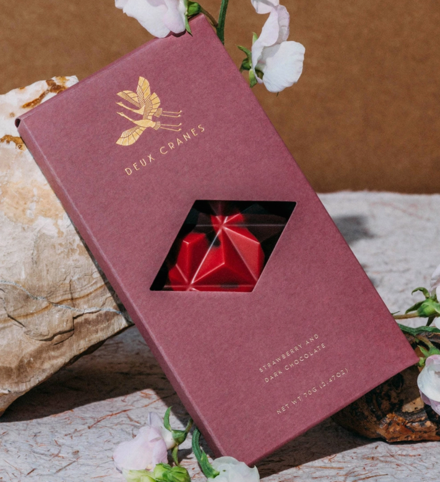Deux Cranes Dark Chocolate with Strawberry (Dairy Free)