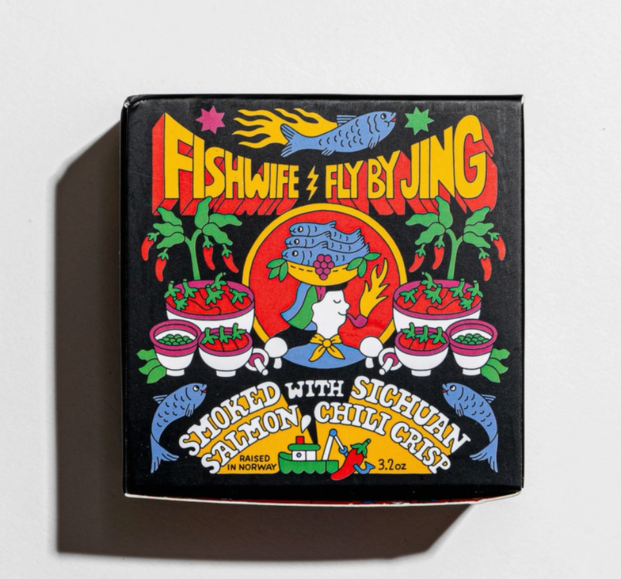 Fishwife Tinned Seafood Co. Smoked Salmon with Fly By Jing Sichuan Chili Crisp(3.2 oz)