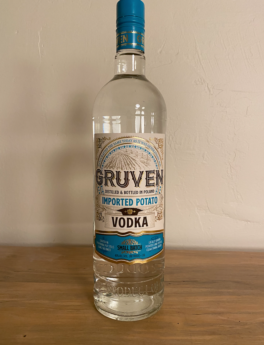 Bottle of Gruven Handcrafted Imported Potato Vodka (1L)